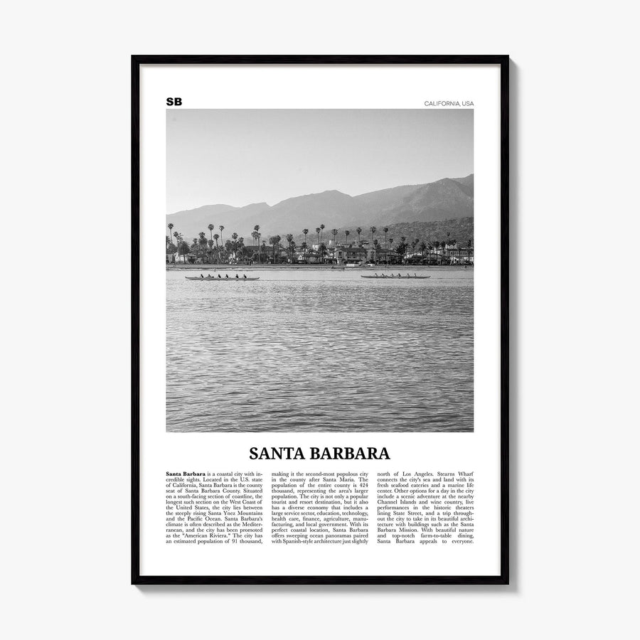 Santa Barbara Newspaper No 3 Poster, framed poster mockup