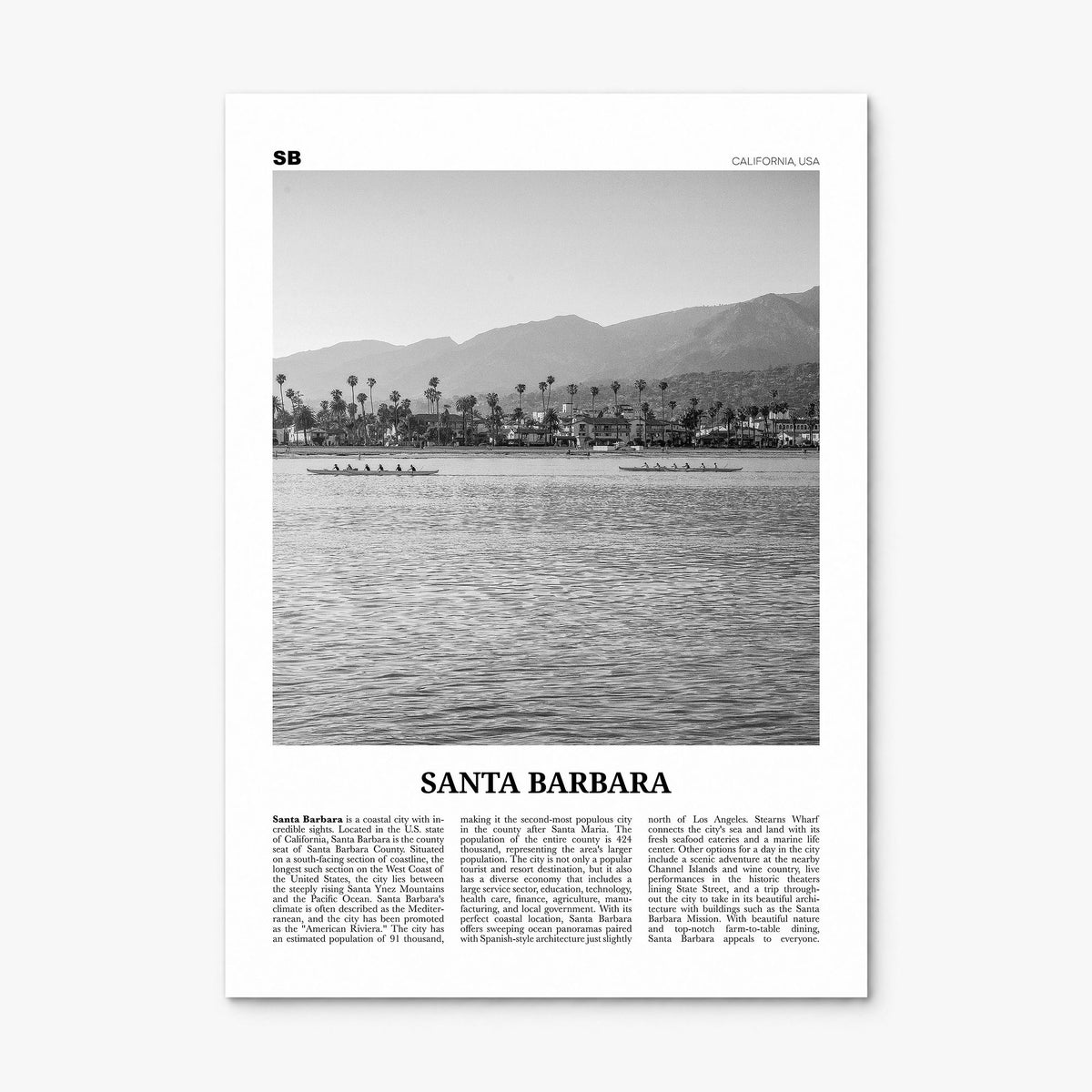 Santa Barbara Newspaper No 3 Poster, print only (unframed)