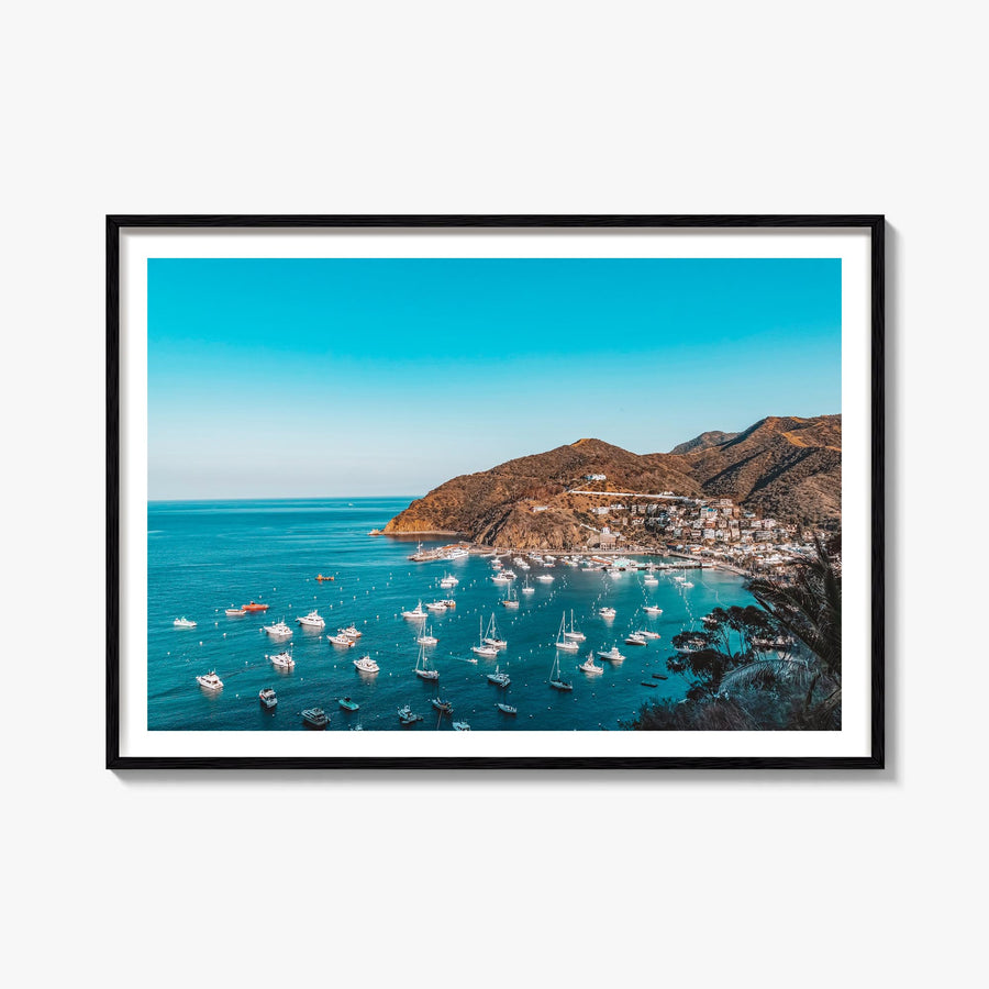 Santa Catalina Island colorful photo poster of California, USA – horizontal wall art, unframed print shown in interior mockup