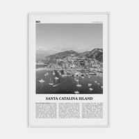 Santa Catalina Island No 2 Poster White Wood / 8x12 in Nbourhood Travel B&W Poster