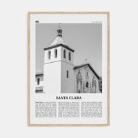 Santa Clara Poster Natural Wood / 8x12 in Nbourhood Travel B&W Poster