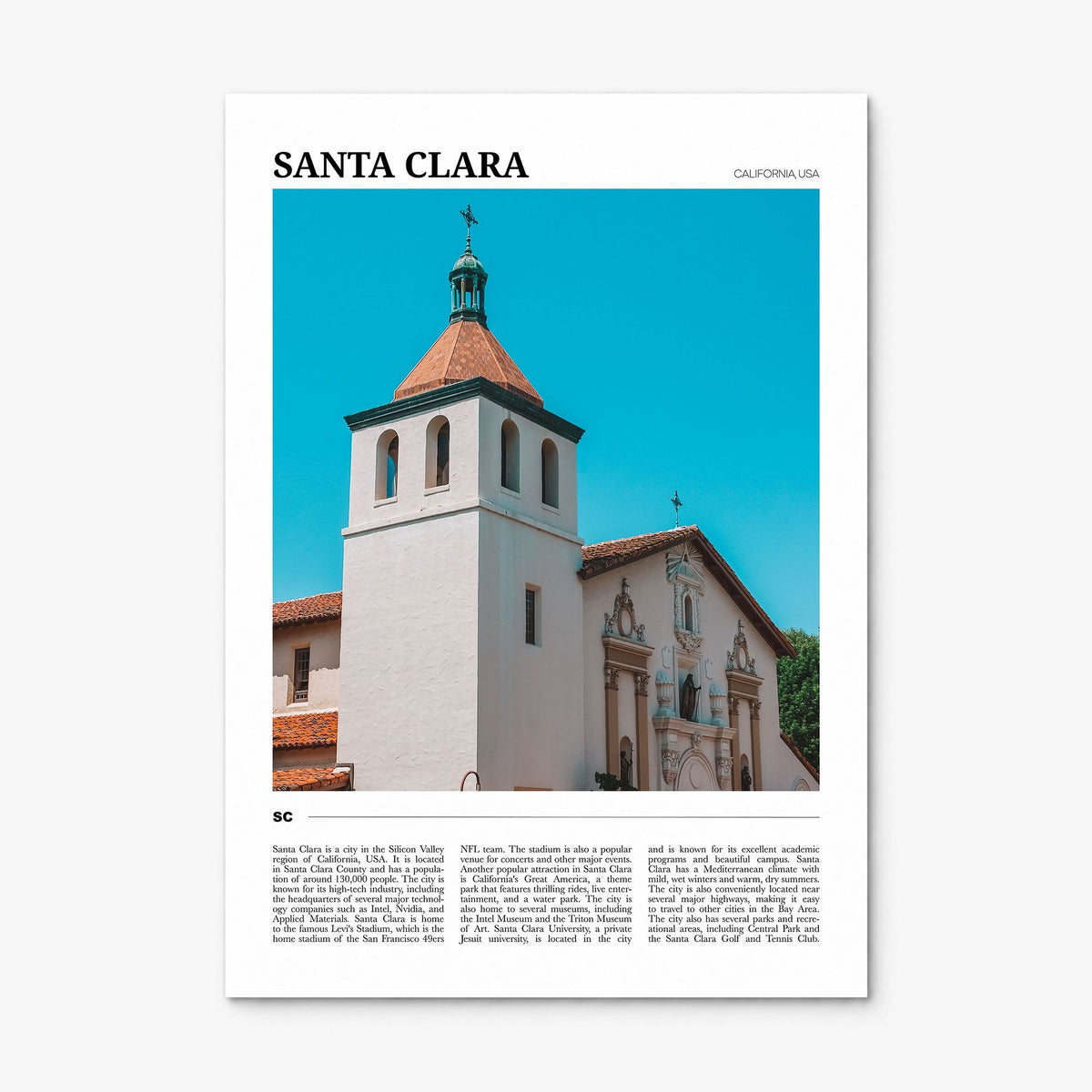 Santa Clara Travel Poster, print only (unframed)