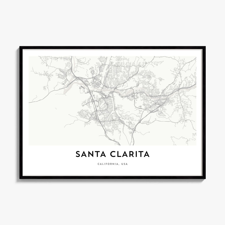 Santa Clarita Map Poster, framed poster mockup