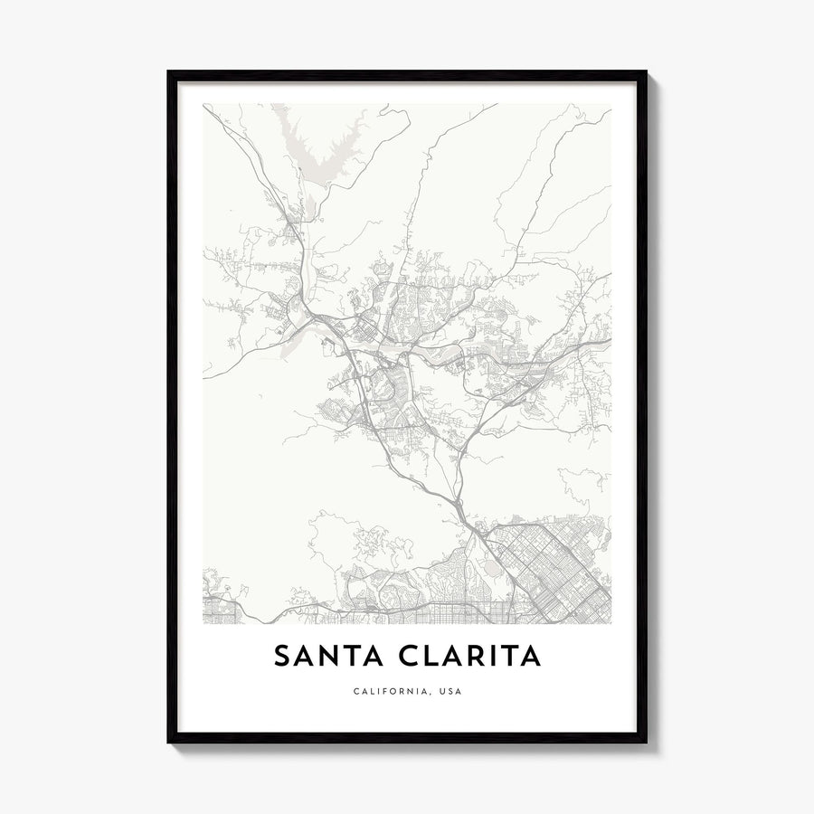 Santa Clarita Map Poster, framed poster mockup