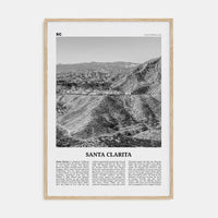 Santa Clarita Poster Natural Wood / 8x12 in Nbourhood Travel B&W Poster