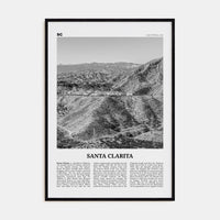 Santa Clarita Poster Black Wood / 8x12 in Nbourhood Travel B&W Poster