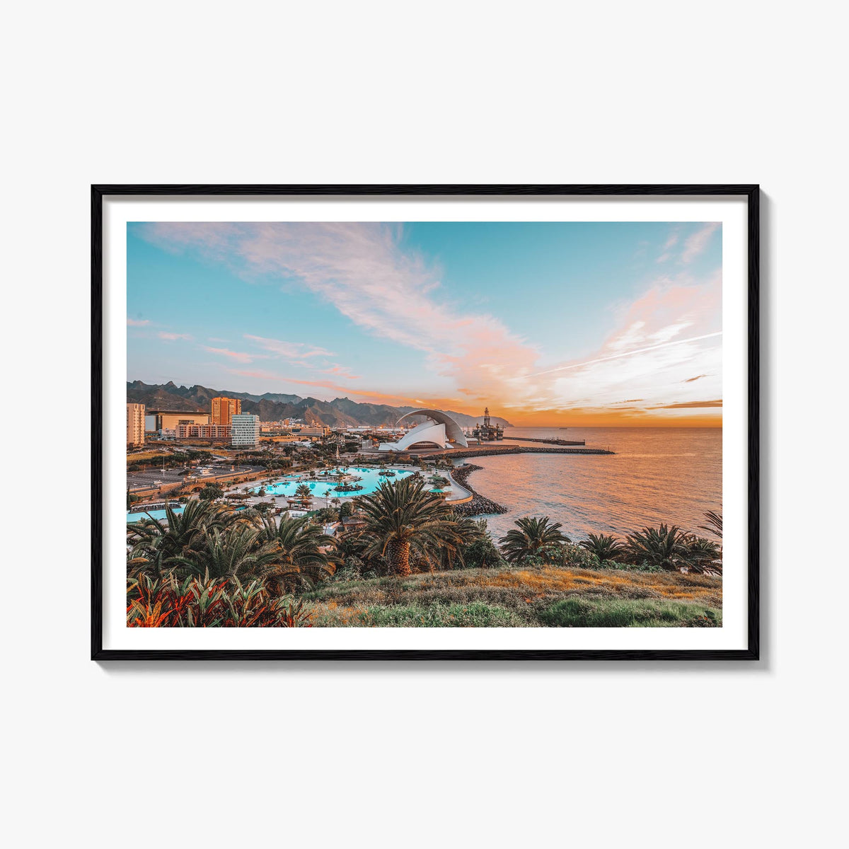 Santa Cruz colorful photo poster of California, USA – horizontal wall art, unframed print shown in interior mockup