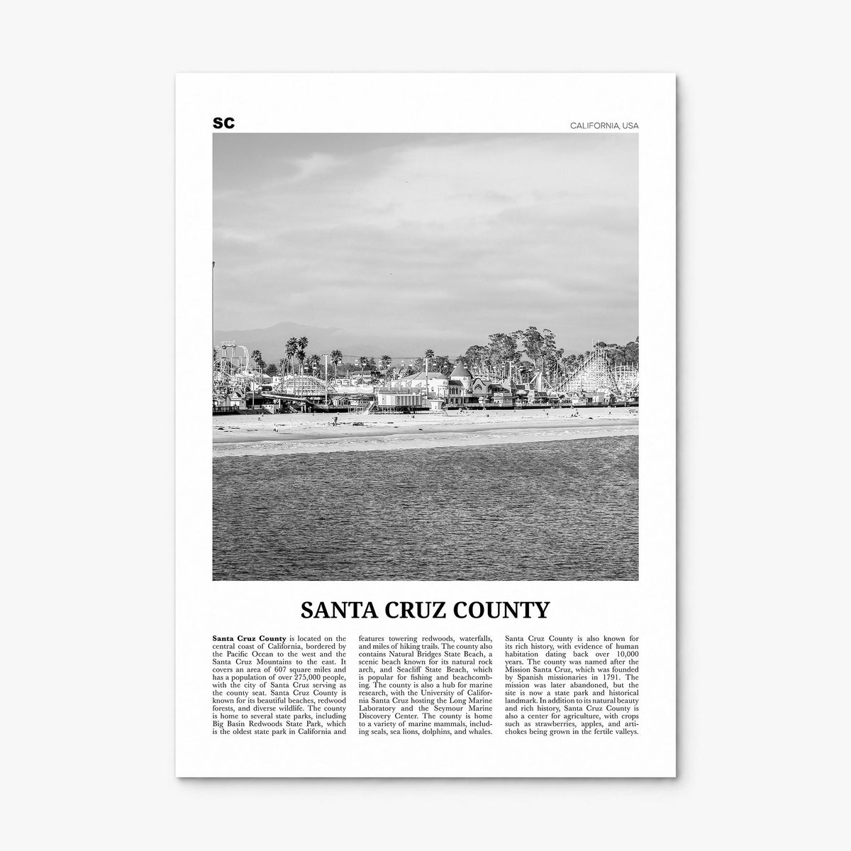 Santa Cruz County Newspaper Poster, print only (unframed)