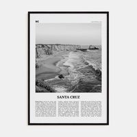 Santa Cruz No 1 Poster Black Wood / 8x12 in Nbourhood Travel B&W Poster