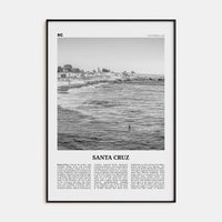 Santa Cruz No 2 Poster Black Metal / 8x12 in Nbourhood Travel B&W Poster