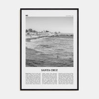 Santa Cruz No 2 Poster Black Wood / 8x12 in Nbourhood Travel B&W Poster