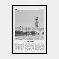 Santa Cruz No 3 Poster Black Wood / 8x12 in Nbourhood Travel B&W Poster