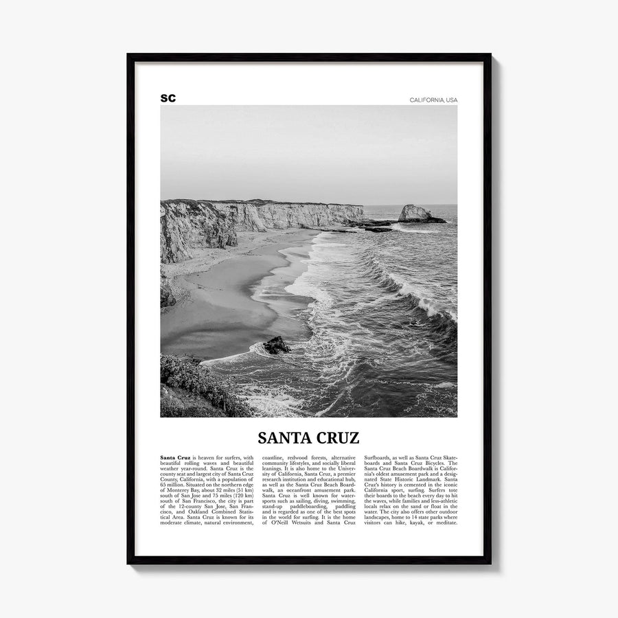 Santa Cruz, California Newspaper No 1 Poster, framed poster mockup