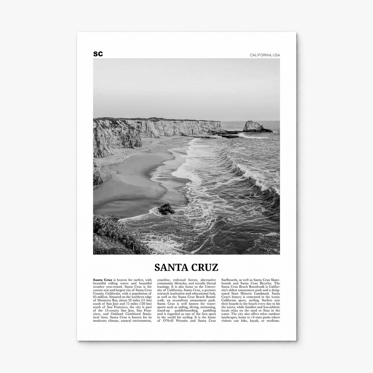 Santa Cruz, California Newspaper No 1 Poster, print only (unframed)