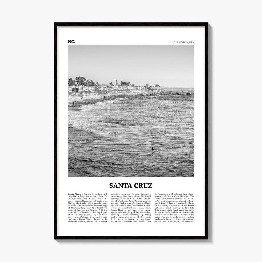 Santa Cruz, California Newspaper No 2 Poster, framed poster mockup