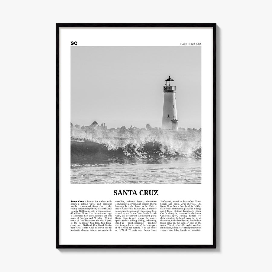 Santa Cruz, California Newspaper No 3 Poster, framed poster mockup