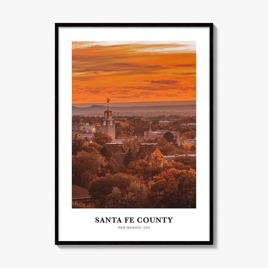 Santa Fe County Classic Poster, framed poster mockup