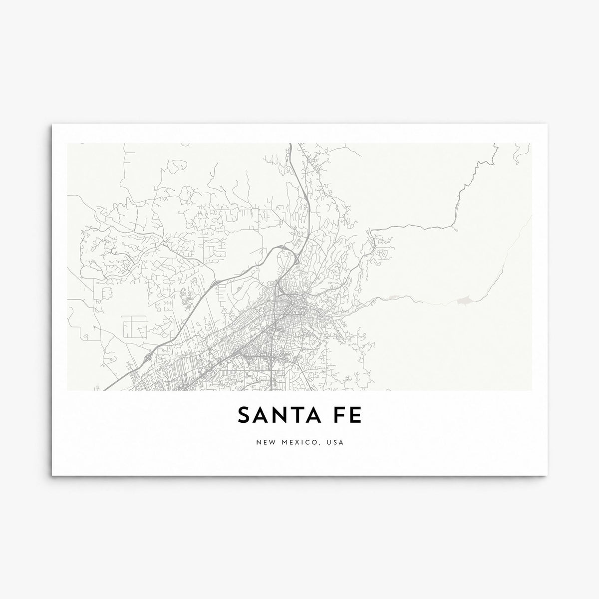 Santa Fe Map Poster, print only (unframed)