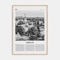 Santa Fe Poster Natural Wood / 8x12 in Nbourhood Travel B&W Poster