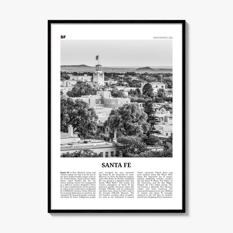 Santa Fe Newspaper Poster, framed poster mockup
