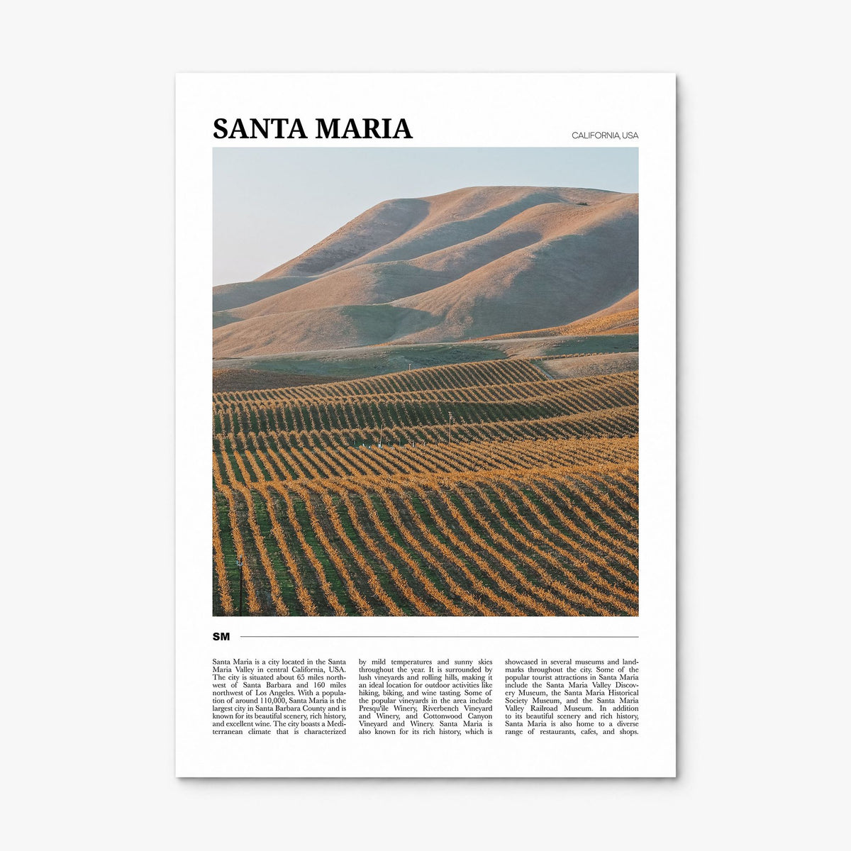 Santa Maria Travel Poster, print only (unframed)