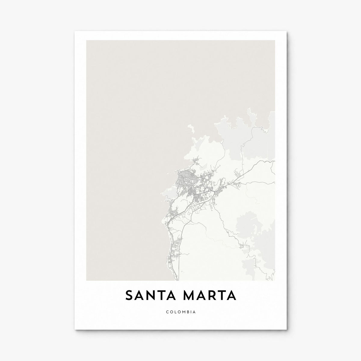 Santa Marta Map Poster, print only (unframed)