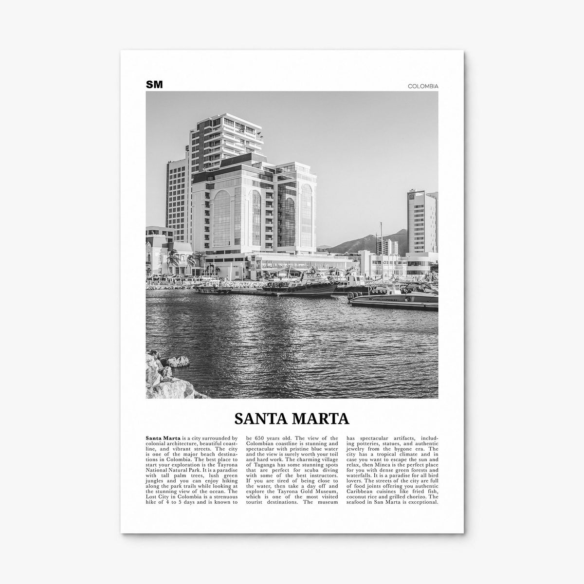 Santa Marta Newspaper Poster, print only (unframed)