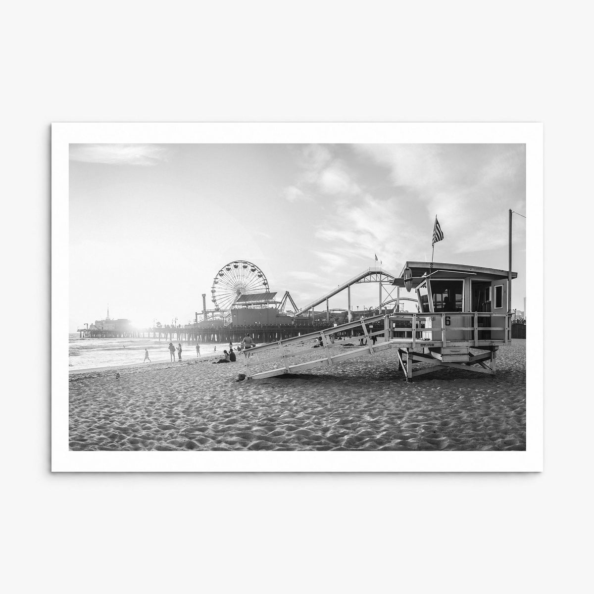 Santa Monica Photo Poster, print only (unframed), white border