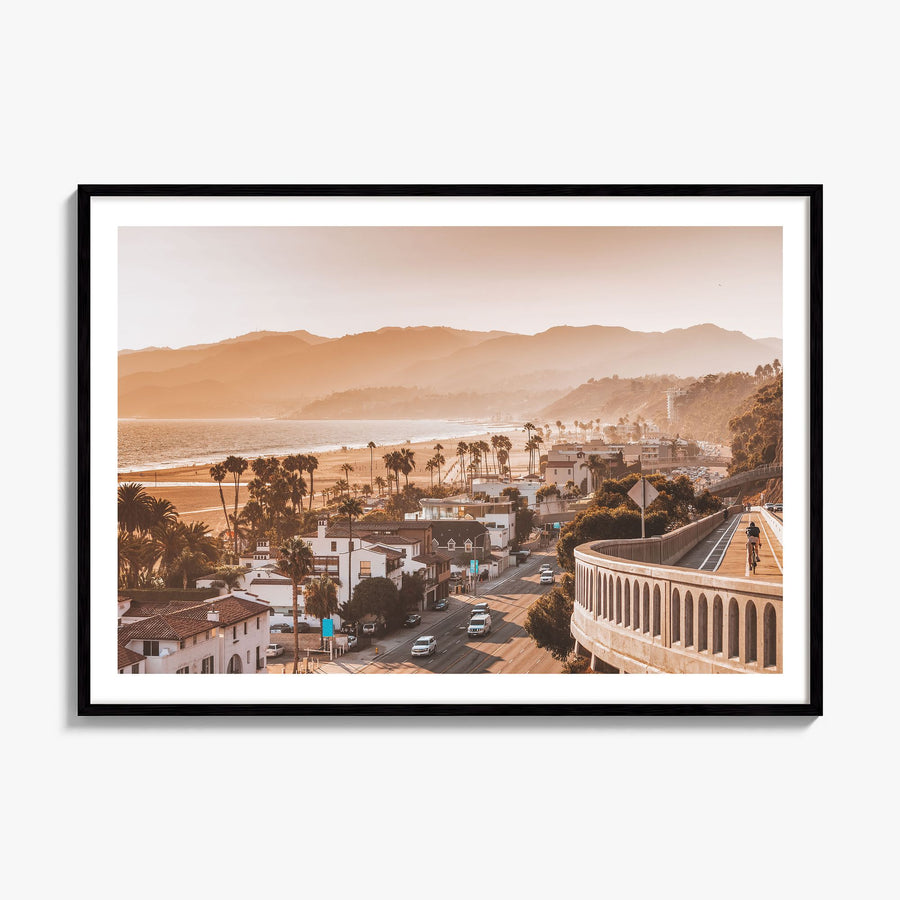 Santa Monica Photo Poster, framed poster mockup, white border
