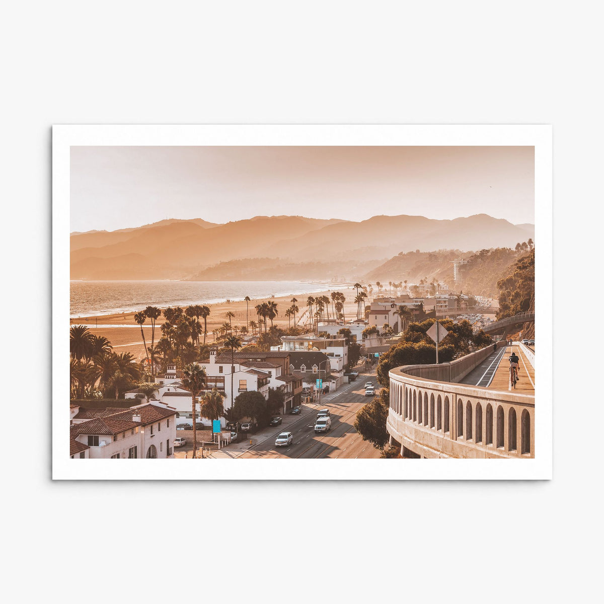 Santa Monica Photo Poster, print only (unframed), white border