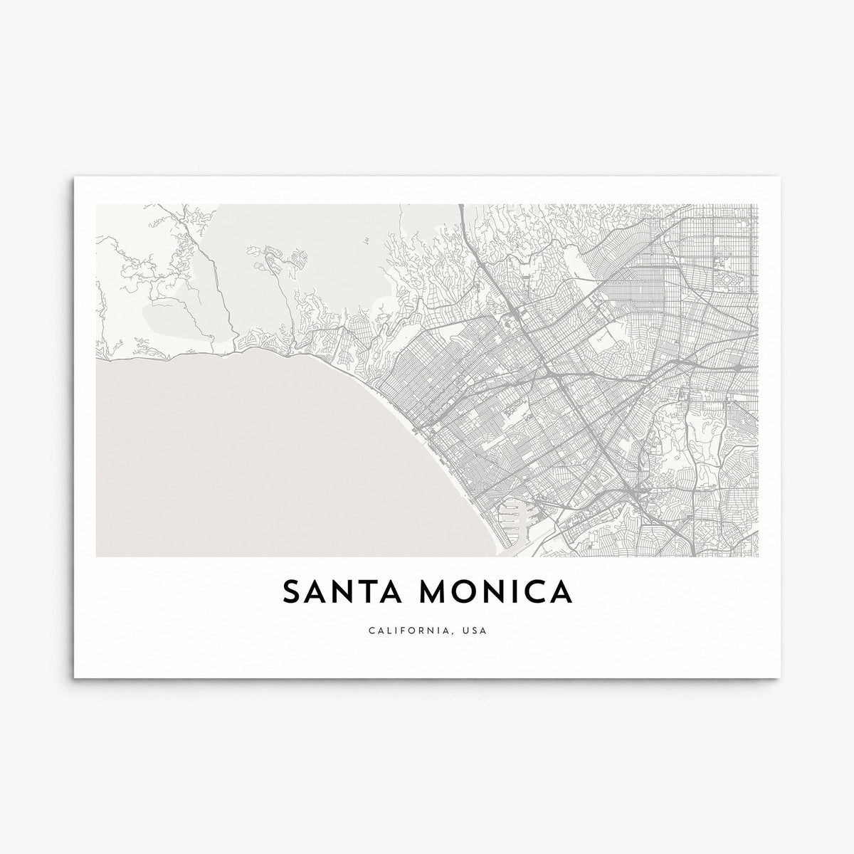 Santa Monica Map Poster, print only (unframed)