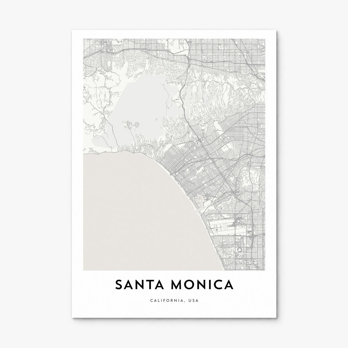 Santa Monica Map Poster, print only (unframed)