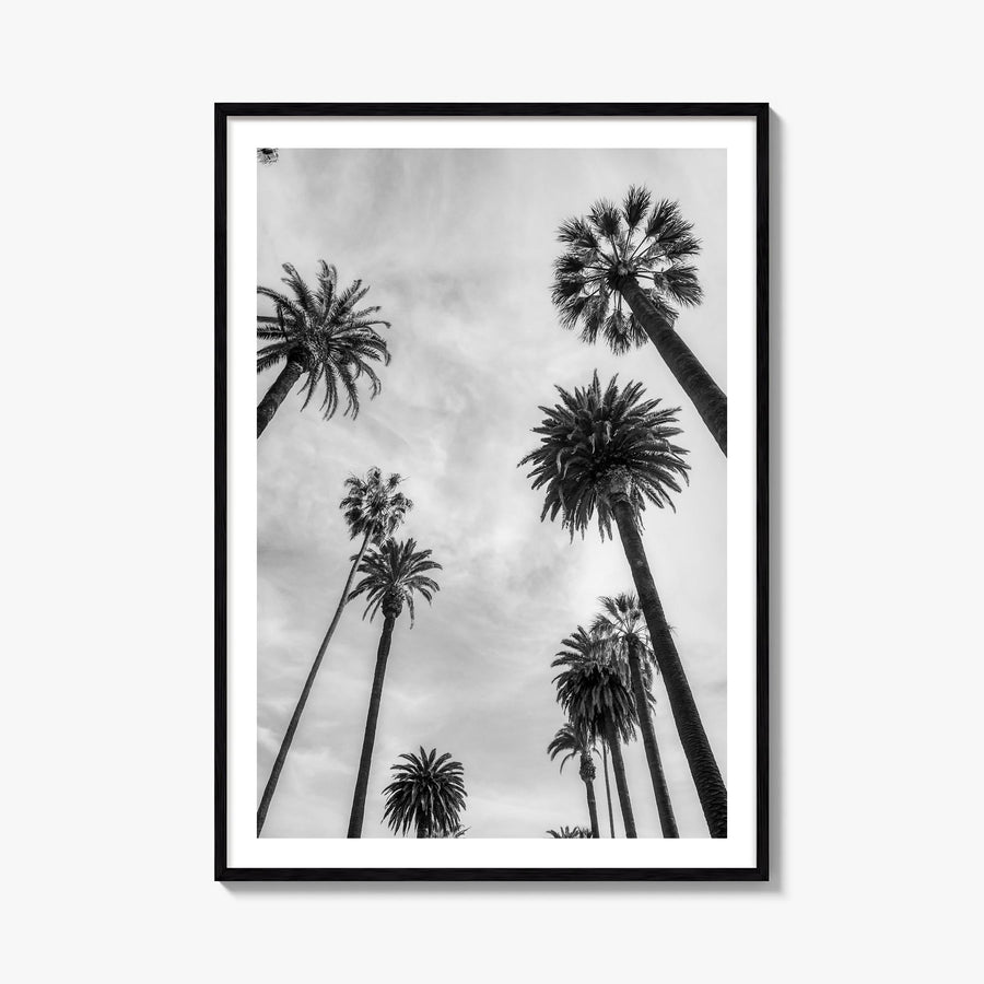 Santa Monica no. 1 black & white photo poster of California, USA – vertical wall art, unframed print shown in interior mockup