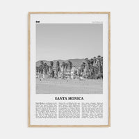 Santa Monica No 2 Poster Natural Wood / 8x12 in Nbourhood Travel B&W Poster