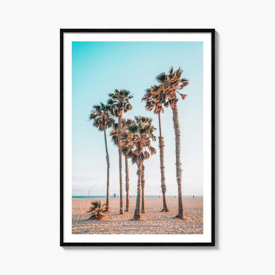 Santa Monica no. 4 colorful photo poster of California, USA – vertical wall art, unframed print shown in interior mockup