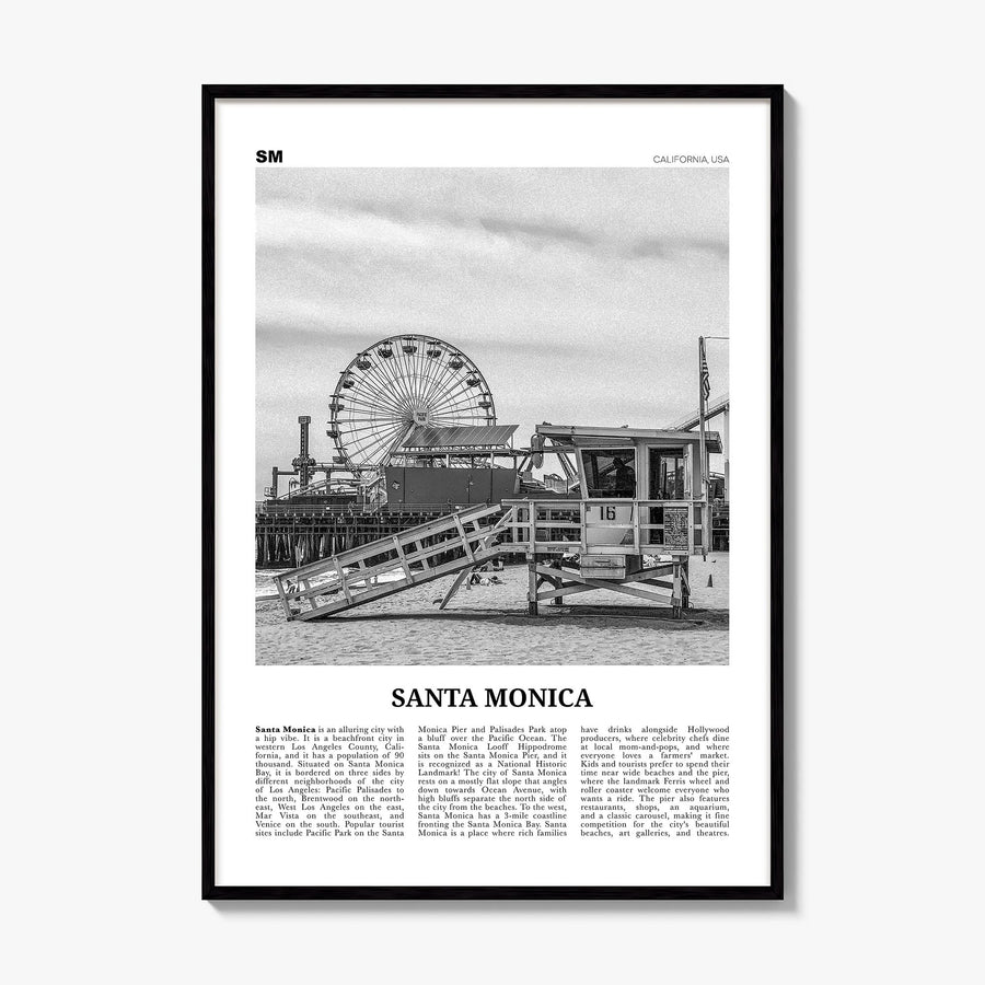 Santa Monica Newspaper No 1 Poster, framed poster mockup