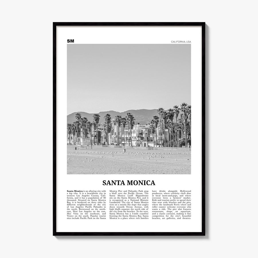 Santa Monica Newspaper No 2 Poster, framed poster mockup