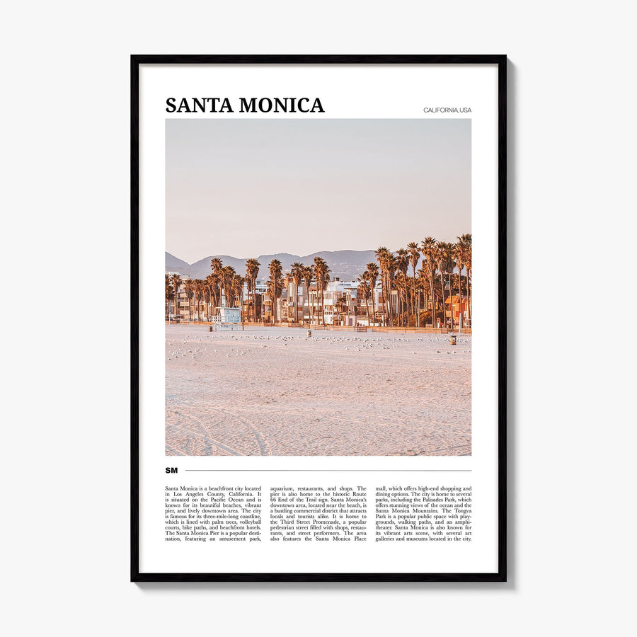 Santa Monica Travel No 1 Poster, framed poster mockup