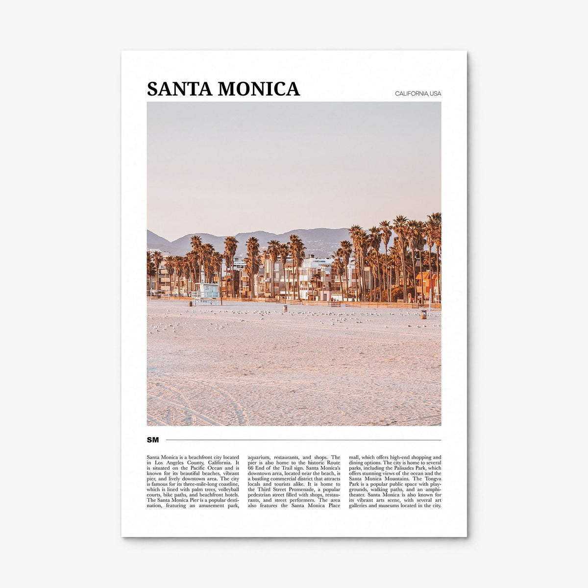 Santa Monica Travel No 1 Poster, print only (unframed)