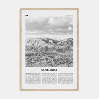 Santa Rosa Poster Natural Wood / 8x12 in Nbourhood Travel B&W Poster