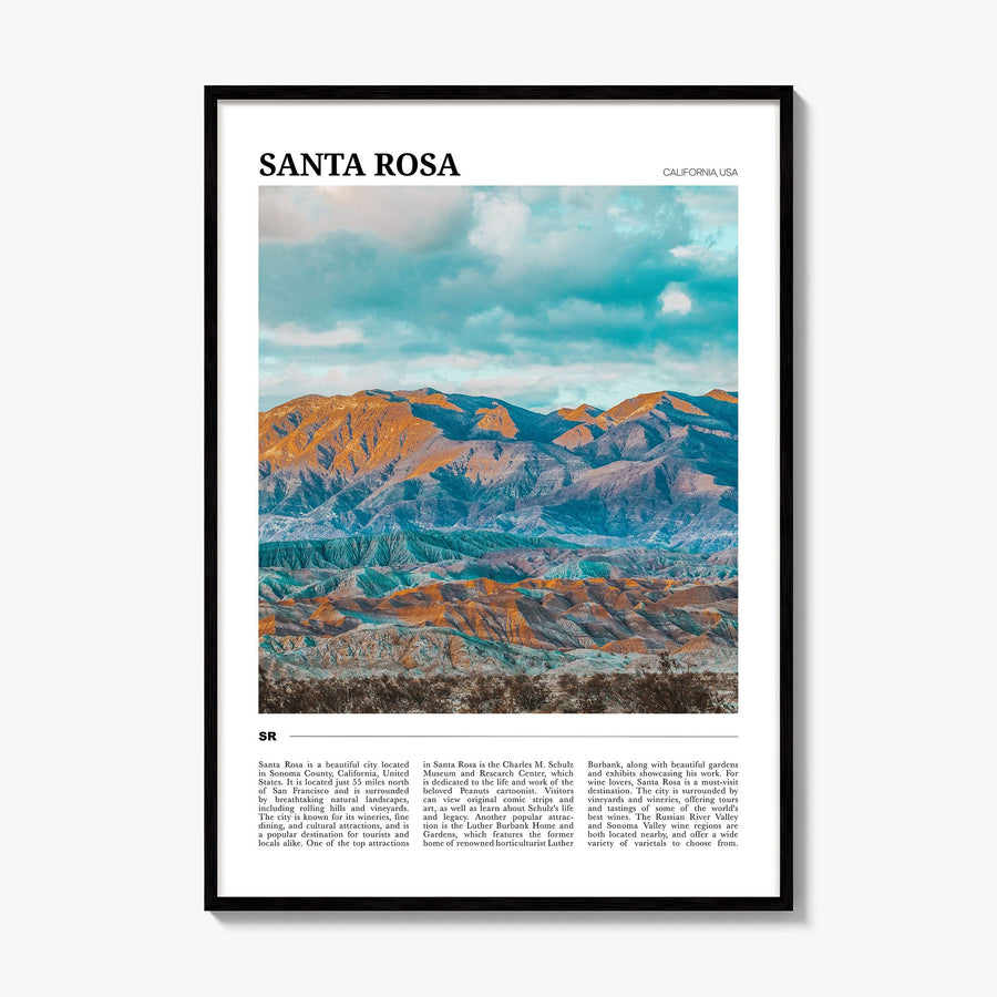 Santa Rosa Travel No 1 Poster, framed poster mockup
