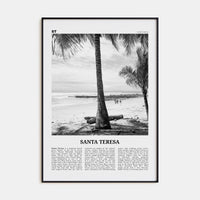 Santa Teresa Poster Black Metal / 8x12 in Nbourhood Travel B&W Poster