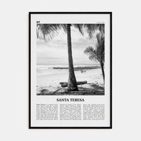 Santa Teresa Poster Black Wood / 8x12 in Nbourhood Travel B&W Poster