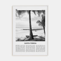 Santa Teresa Poster White Wood / 8x12 in Nbourhood Travel B&W Poster