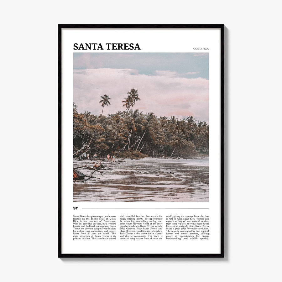 Santa Teresa Travel Poster, framed poster mockup