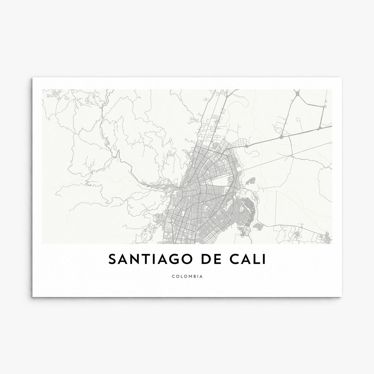Santiago de Cali Map Poster, print only (unframed)