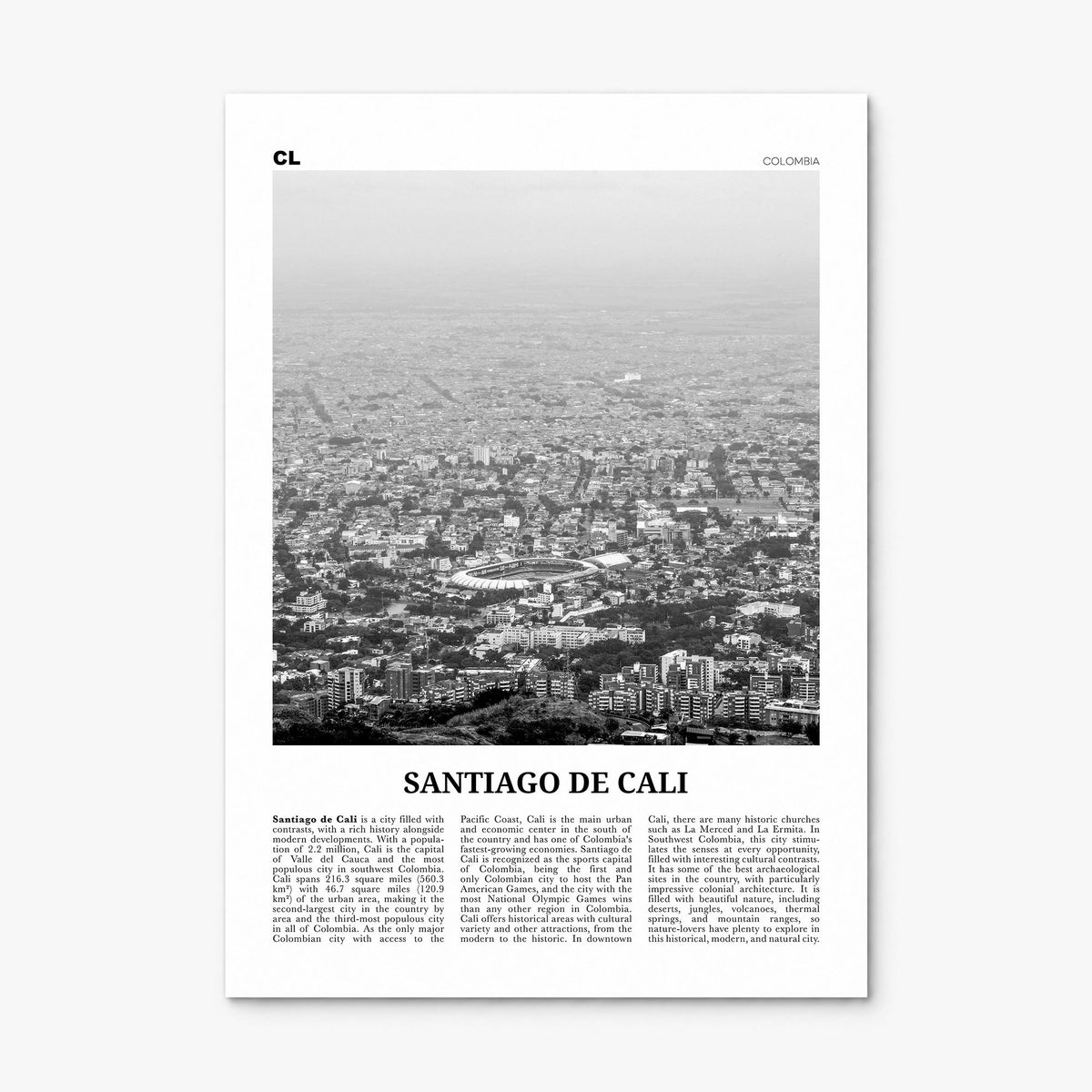Santiago de Cali Newspaper Poster, print only (unframed)