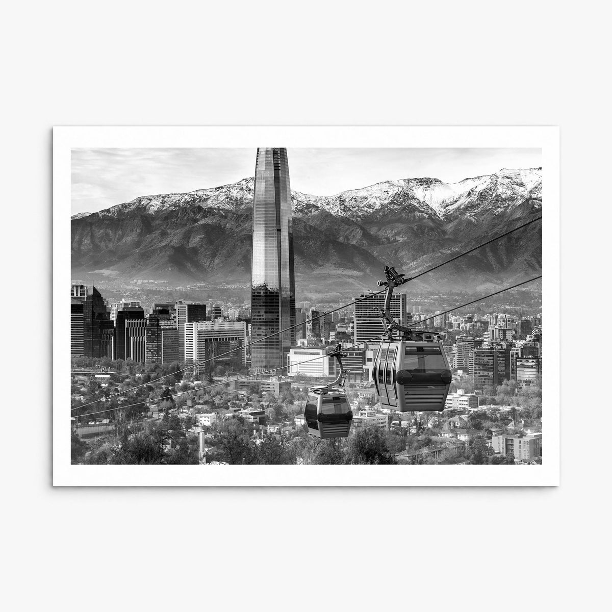 Santiago de Chile Photo Poster, print only (unframed), white border
