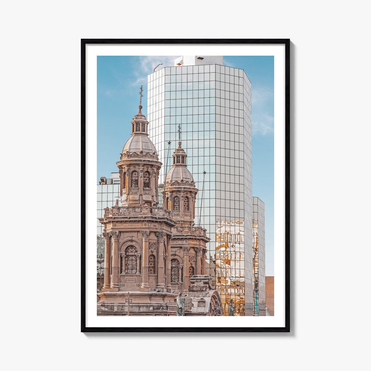 Santiago de Chile no. 2 colorful photo poster of Chile – vertical wall art, unframed print shown in interior mockup