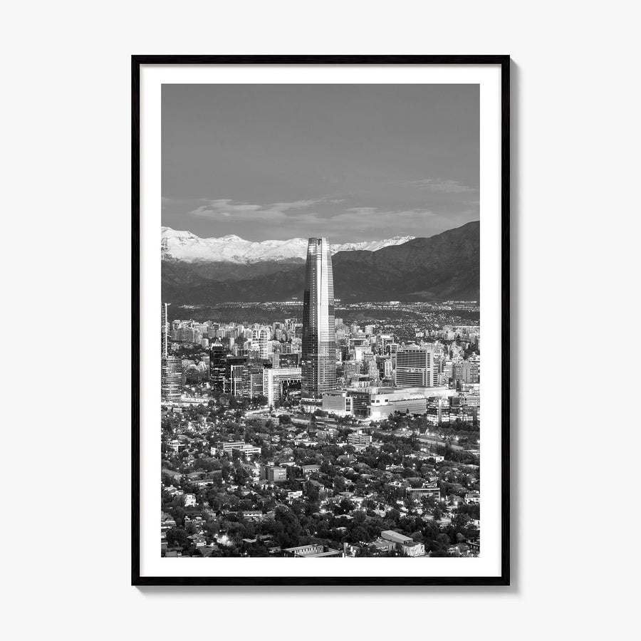 Santiago de Chile Photo No 1 Poster, framed poster mockup, white border